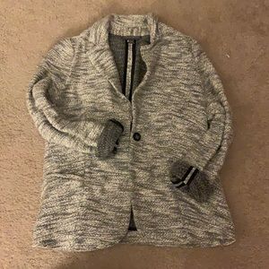 Pea in the potty maternity blazer. Could also work after pregnancy